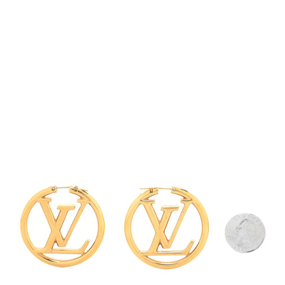 Louis Vuitton Metal Louise Hoop Earrings Gold 2 of 4
