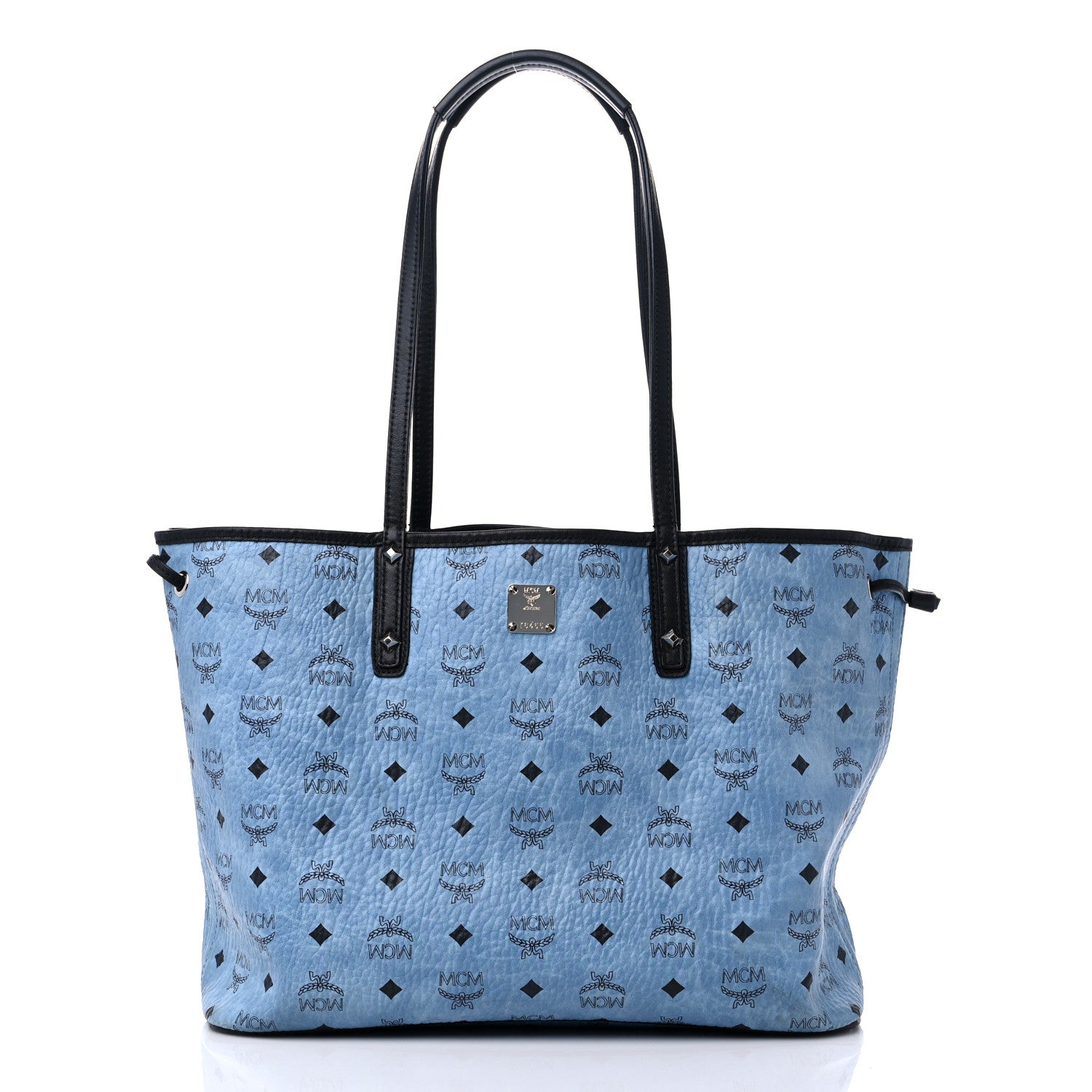 MCM Visetos Large Project Reversible Shopper Tote Munich Blue 3 of 21