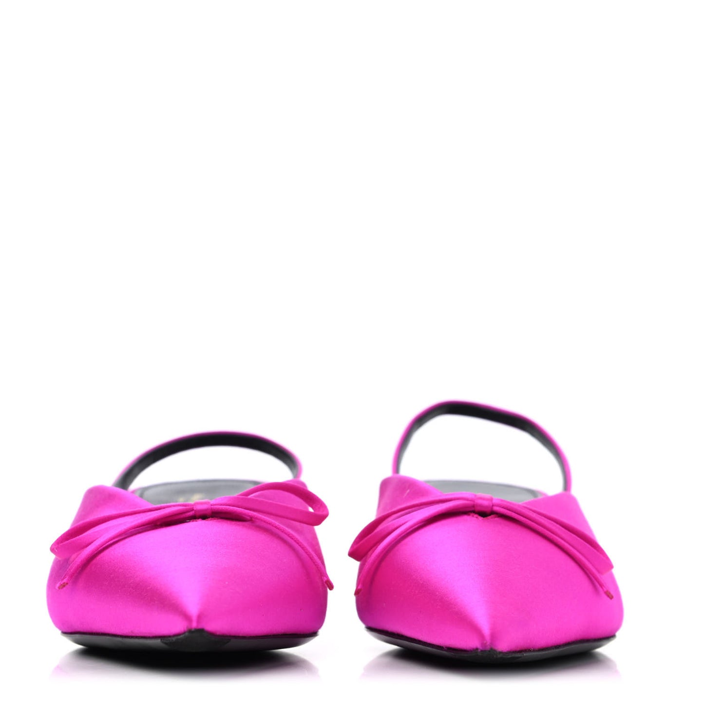 Satin Pointed Toe Knife Slingback 40mm Mules 41 Rose Fuchsia