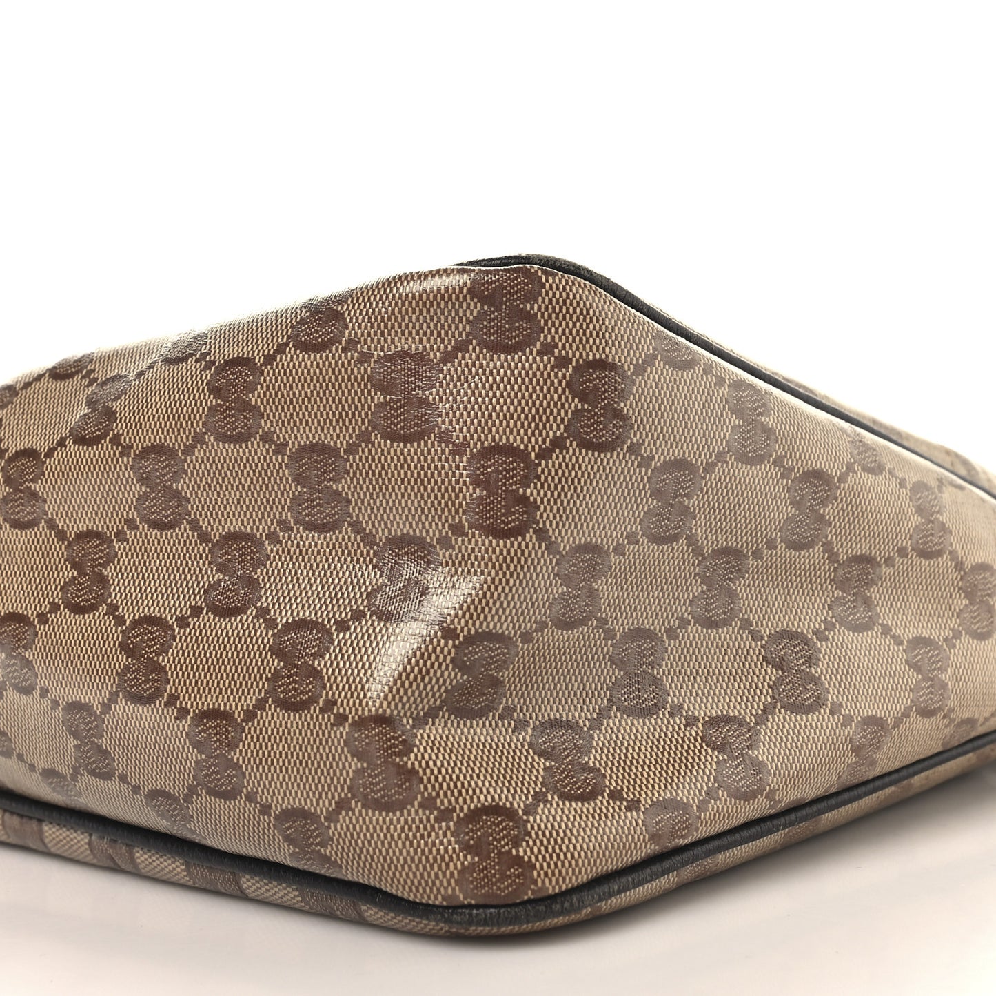 Crystal Monogram Medium Abbey Pocket Hobo Tote Dark Brown