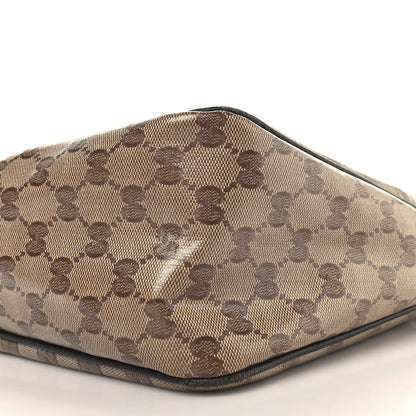 Gucci Crystal Monogram Medium Abbey Pocket Hobo Tote Dark Brown 10 of 11