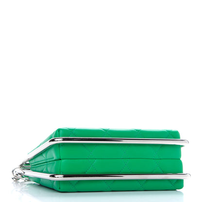 Chanel Quilted Lambskin Metal Bar Clutch Bag Green 4 of 9