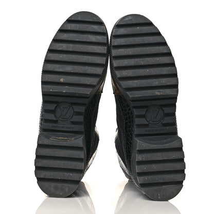 Louis Vuitton Suede Calfskin Monogram Laureate Platform Desert Boots 36 Black 5 of 8