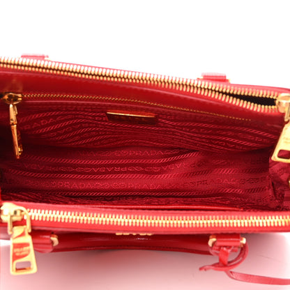 Prada Saffiano Vernice Small Galleria Double Zip Rosso 5 of 15