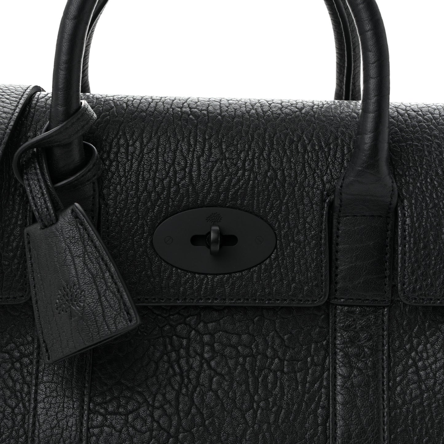 Natural Grain Small Bayswater Satchel Black