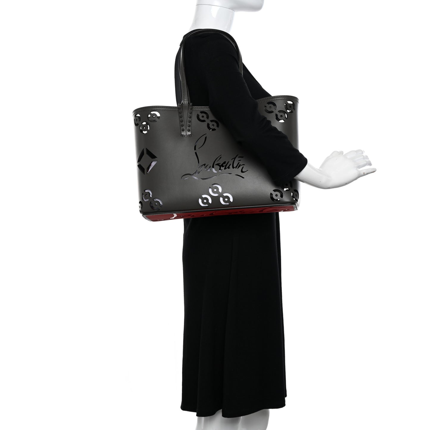 Calfskin Loubinthesky Perforated Small Cabata Tote Rocket