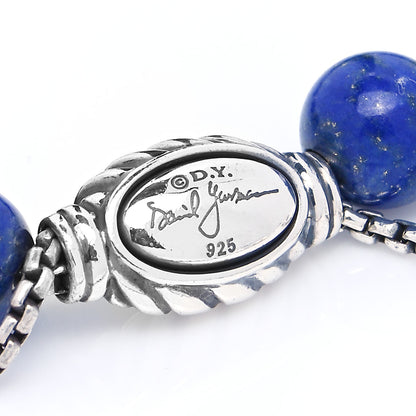 David Yurman Sterling Silver Lapis Lazuli Labradorite Gray Pearl 8mm Elements Bead Bracelet 4 of 4