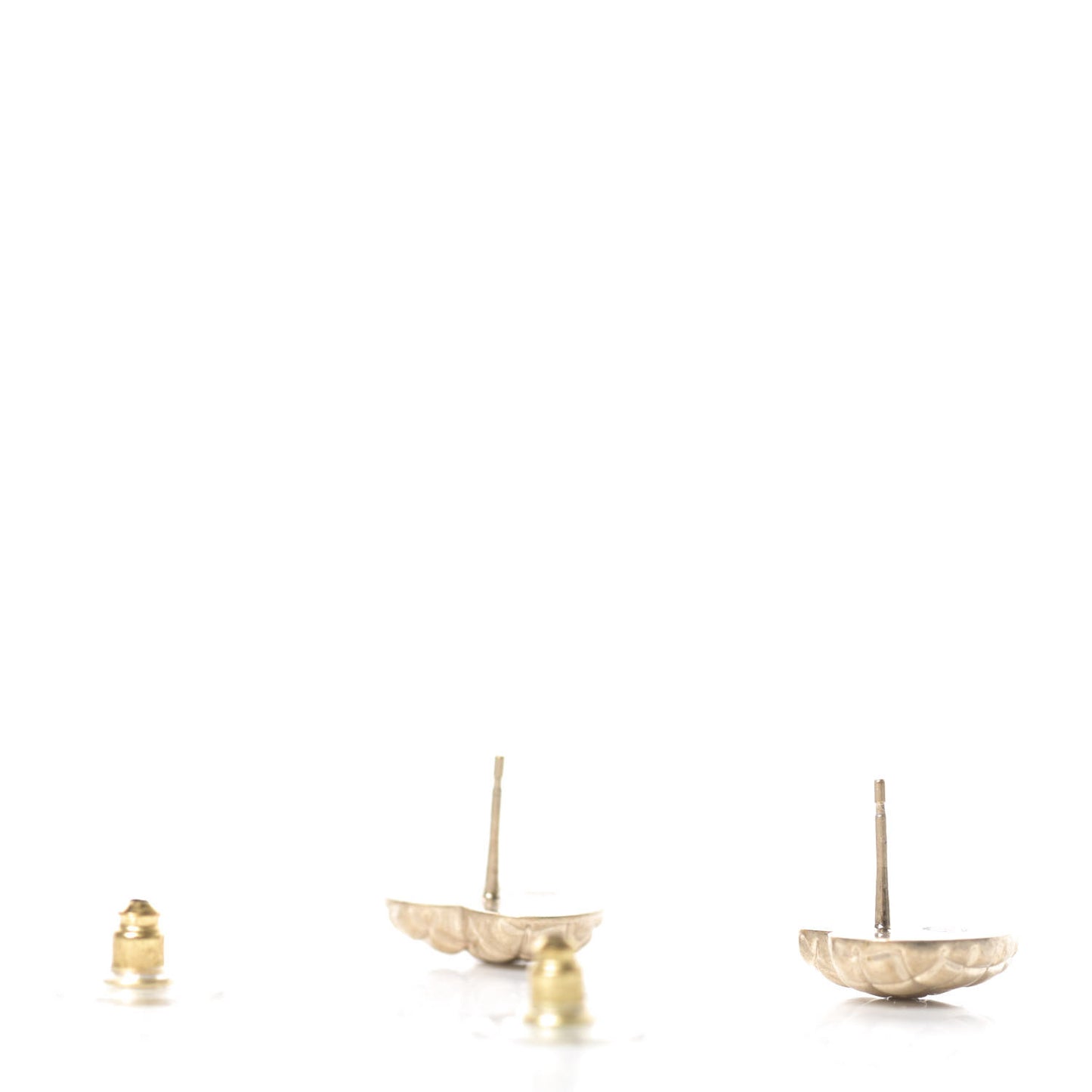 Quilted CC Heart Earrings Gold