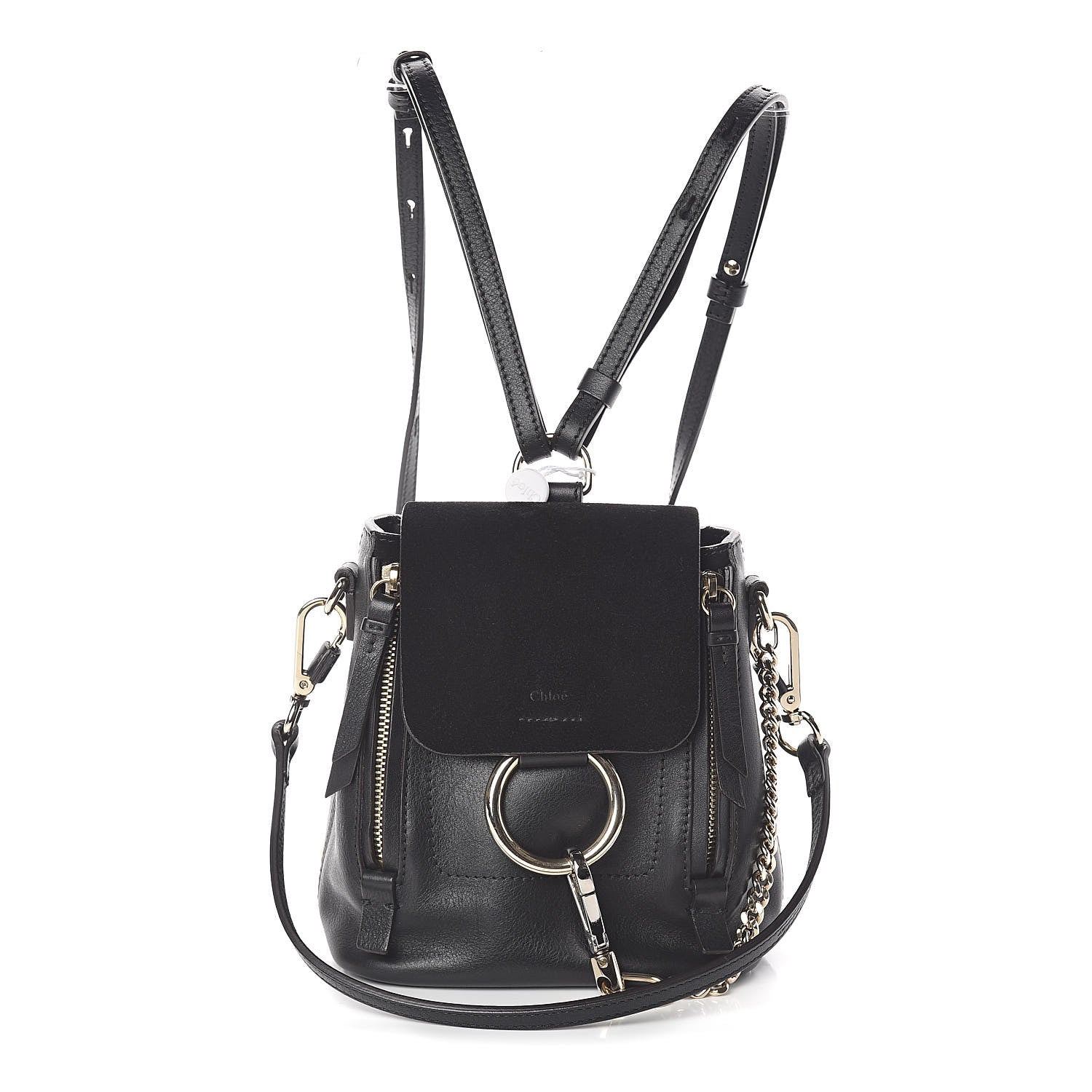 Chloe Suede Calfskin Mini Faye Backpack Black 1 of 10