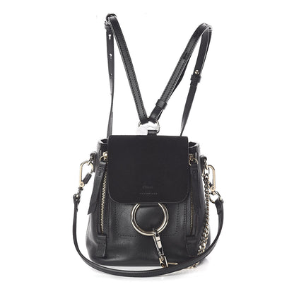 Chloe Suede Calfskin Mini Faye Backpack Black 1 of 10