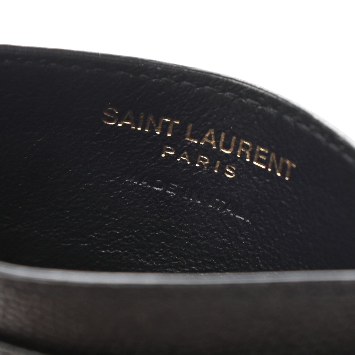 Saint Laurent Grain De Poudre Matelasse Chevron Monogram Credit Card Case Black 6 of 6