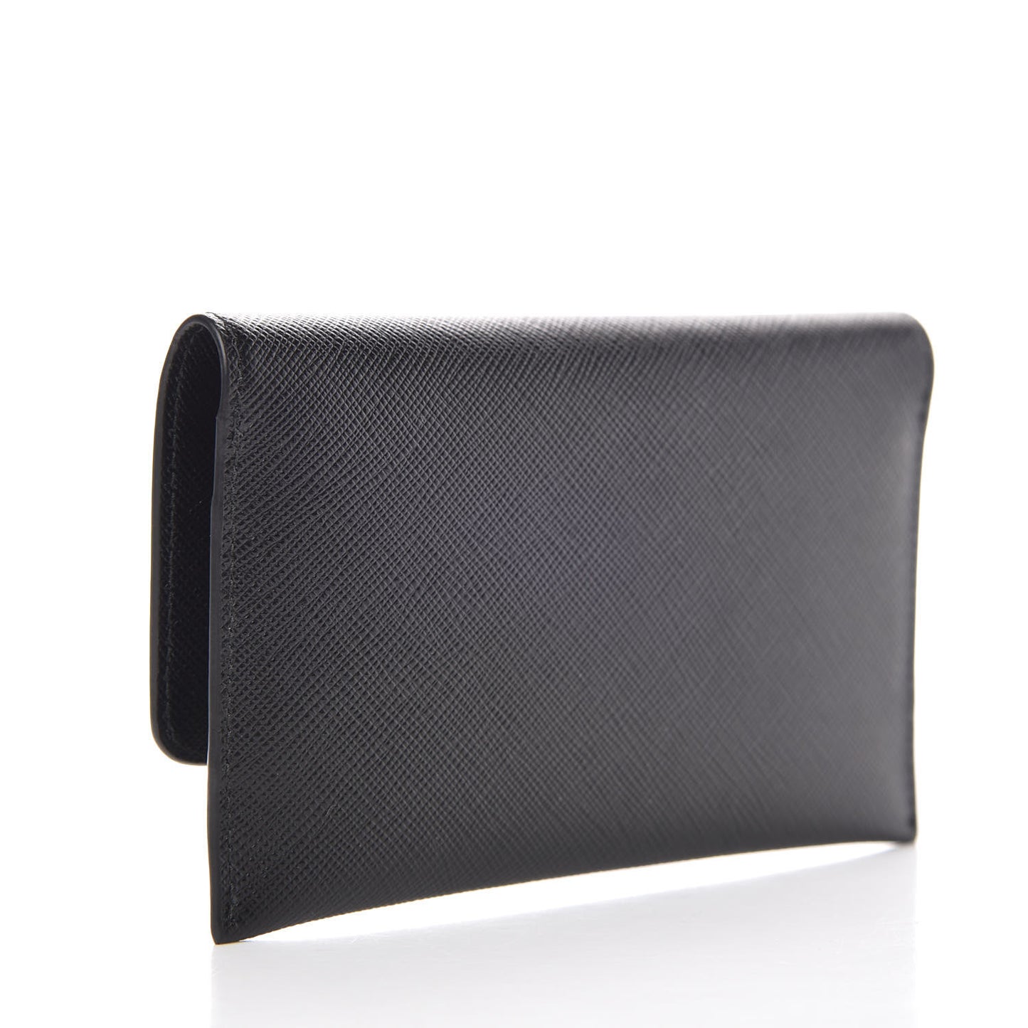 Saffiano Metal Flap Wallet Black