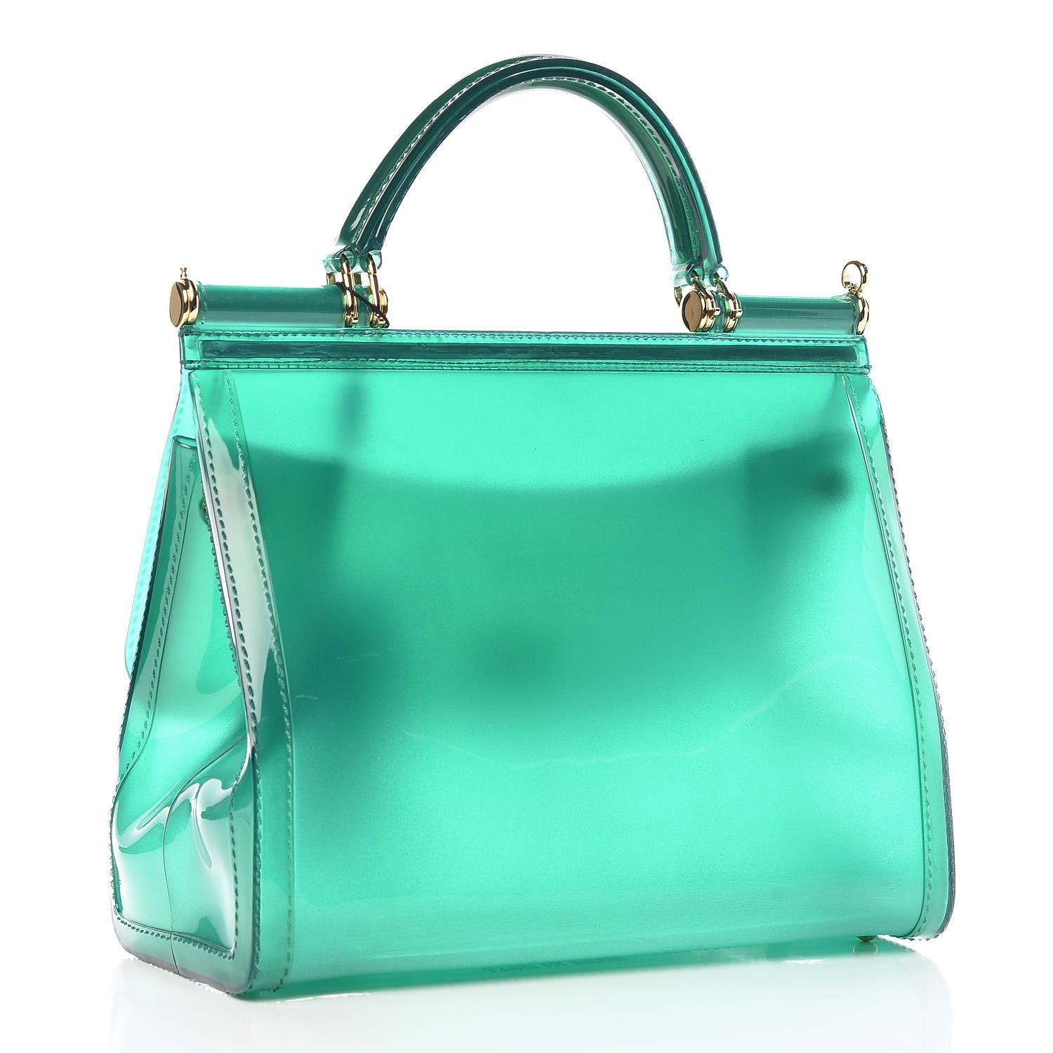 Dolce & Gabbana PVC Medium Miss Sicily Satchel Verde 3 of 7