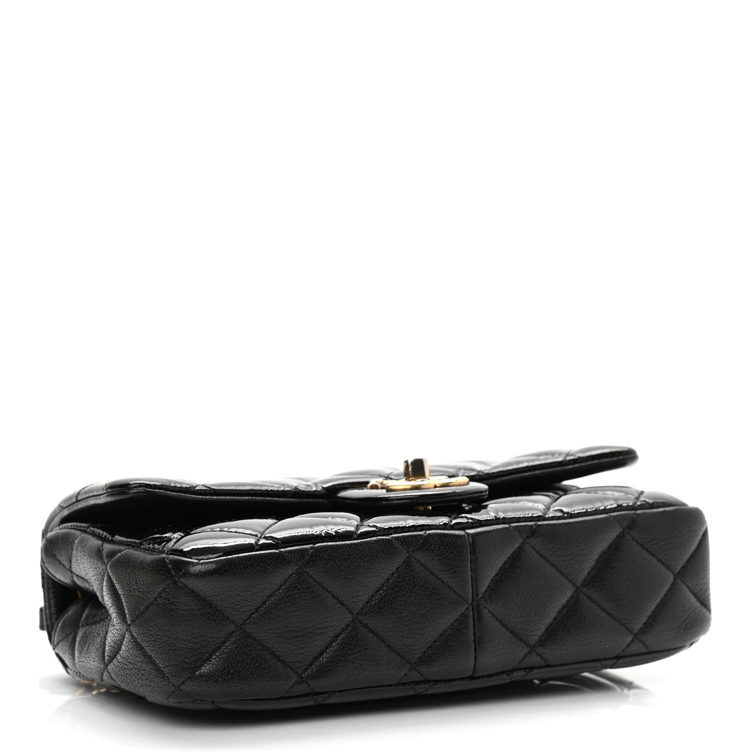 Chanel Patent Goatskin Quilted Small CC Eyelet Flap Black 4 of 8