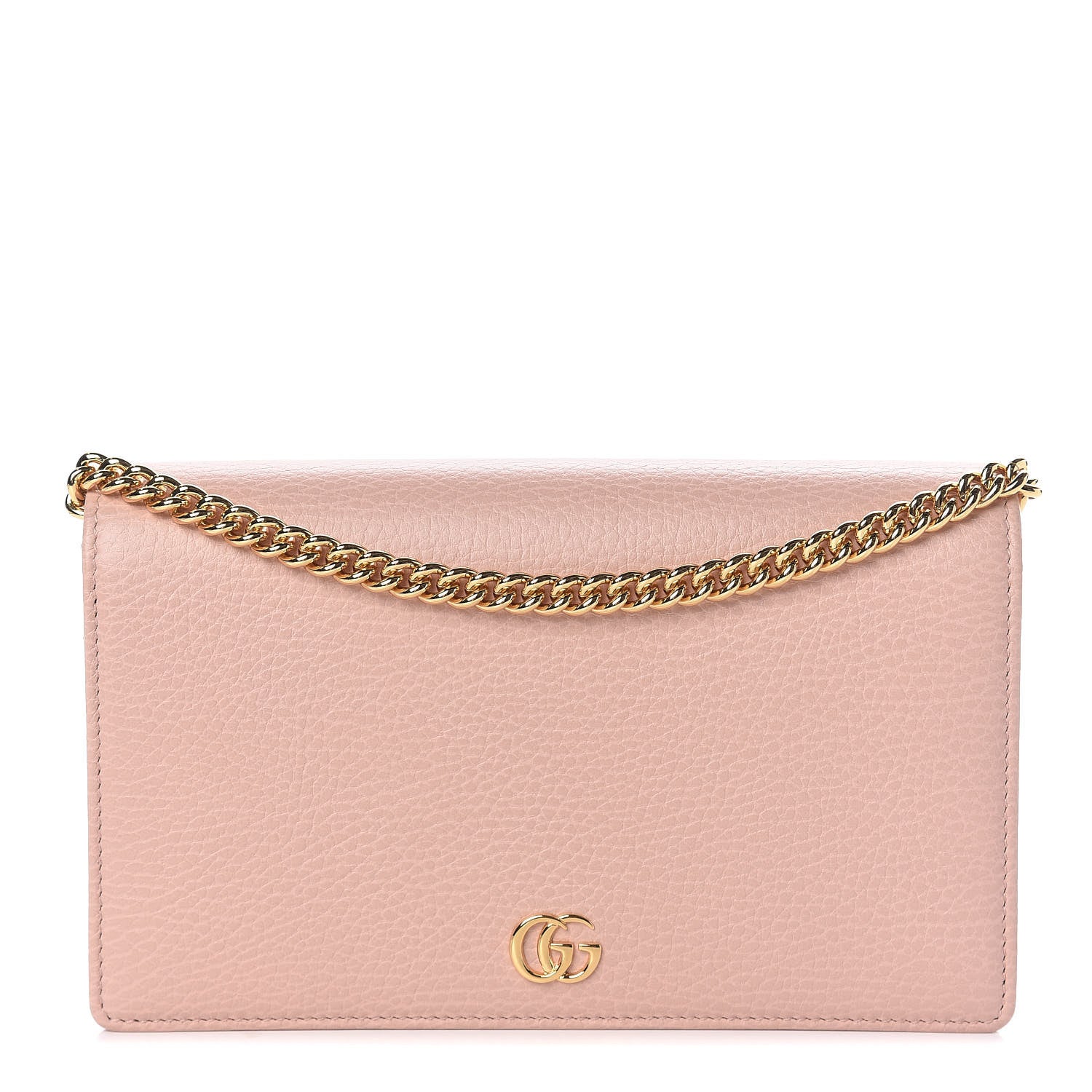 Gucci Dollar Calfskin Mini GG Marmont Chain Wallet Perfect Pink 1 of 10