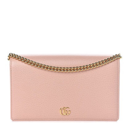 Gucci Dollar Calfskin Mini GG Marmont Chain Wallet Perfect Pink 1 of 10