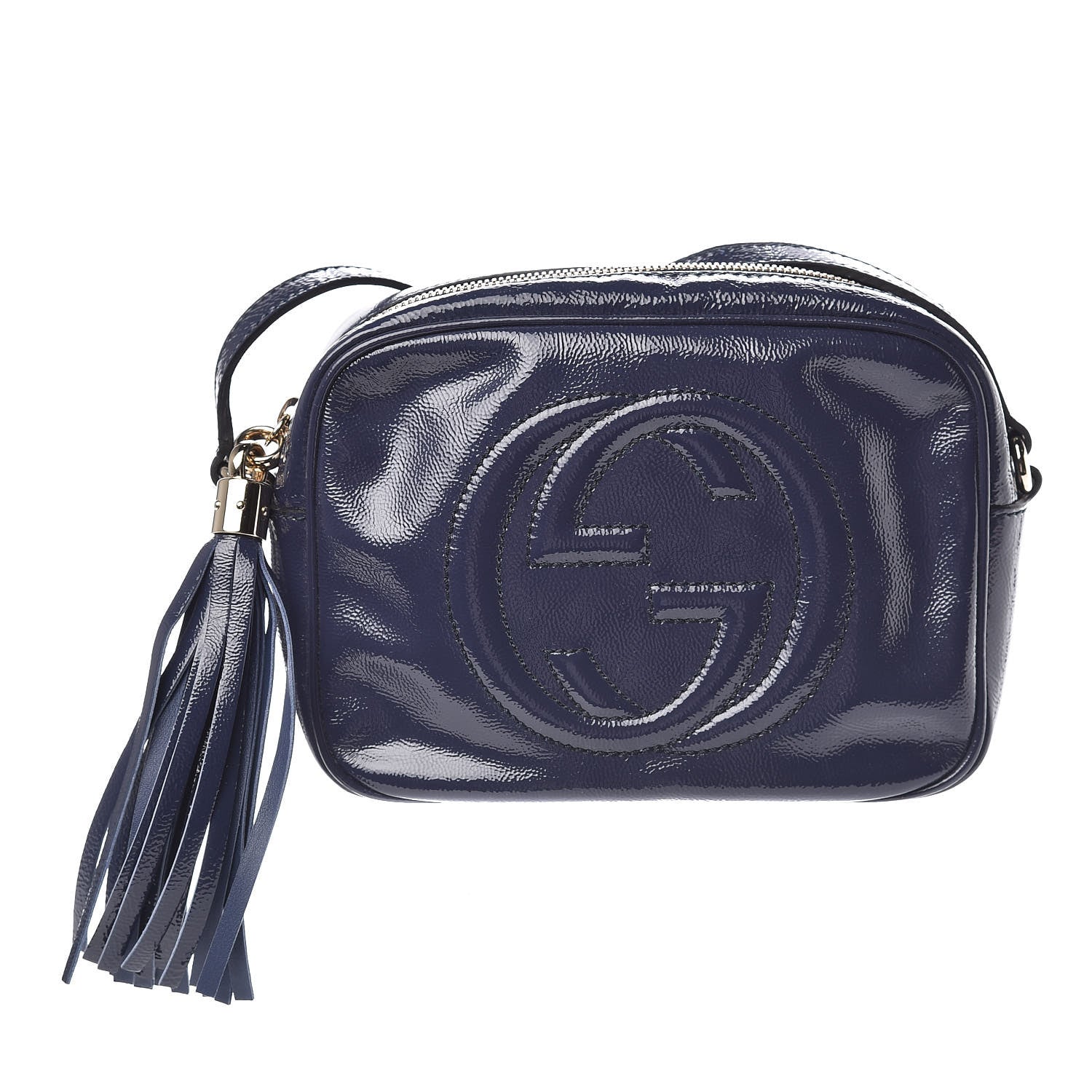 Gucci Vernice Naplack Small Soho Disco Bag Uniform Blue 1 of 9