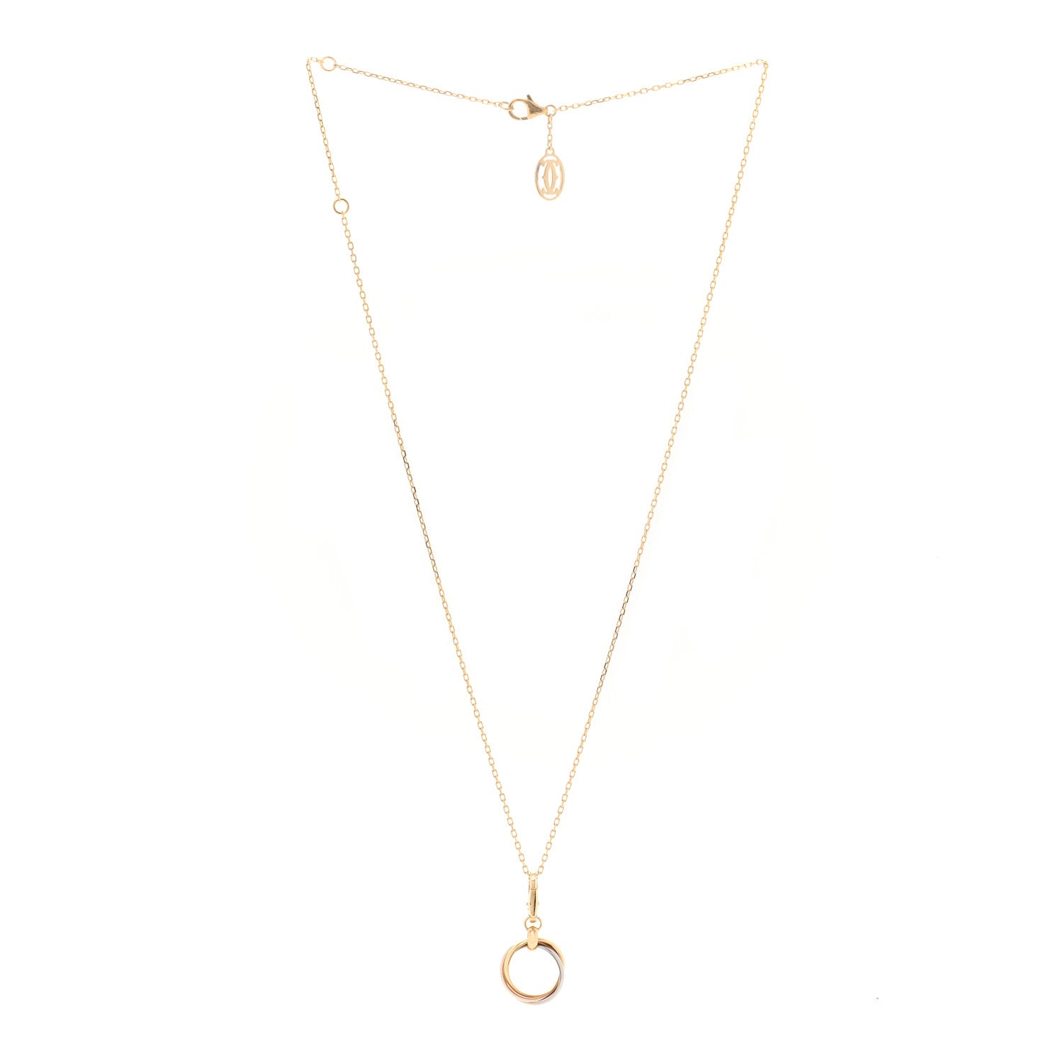 Cartier 18K Pink Yellow White Gold Trinity Charm Necklace 2 of 3