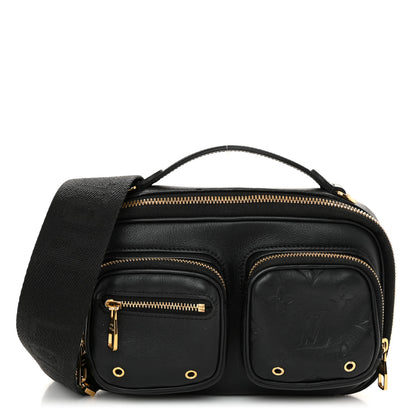 Louis Vuitton Calfskin Monogram Embossed Utility Crossbody Black 1 of 10