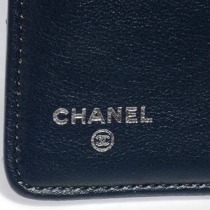 Chanel Patent Quilted Compact Zip Wallet Blue 8 of 9