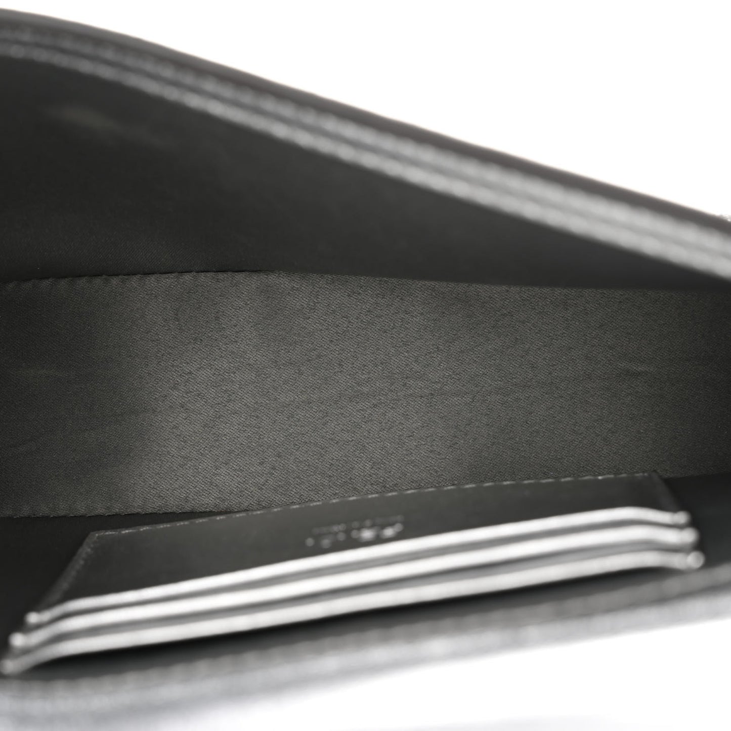 Crystal Vitello Laminato FF Mini Baguette Crystal Argento