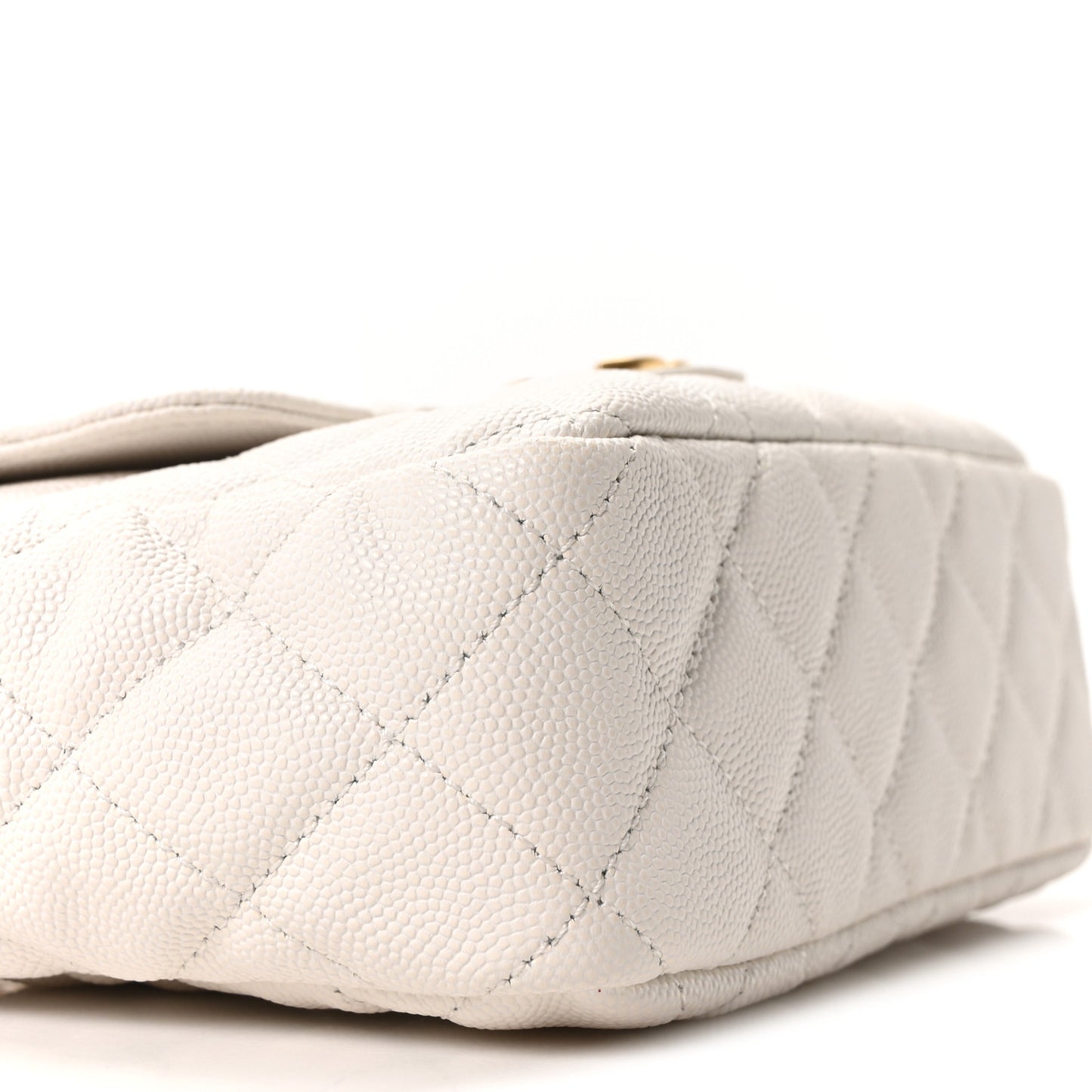 Caviar Quilted Small Wavy CC Hobo White
