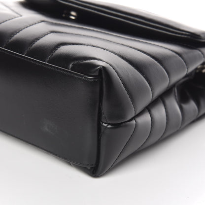 Saint Laurent Calfskin Y Quilted Monogram Small Loulou Chain Satchel Black 9 of 10