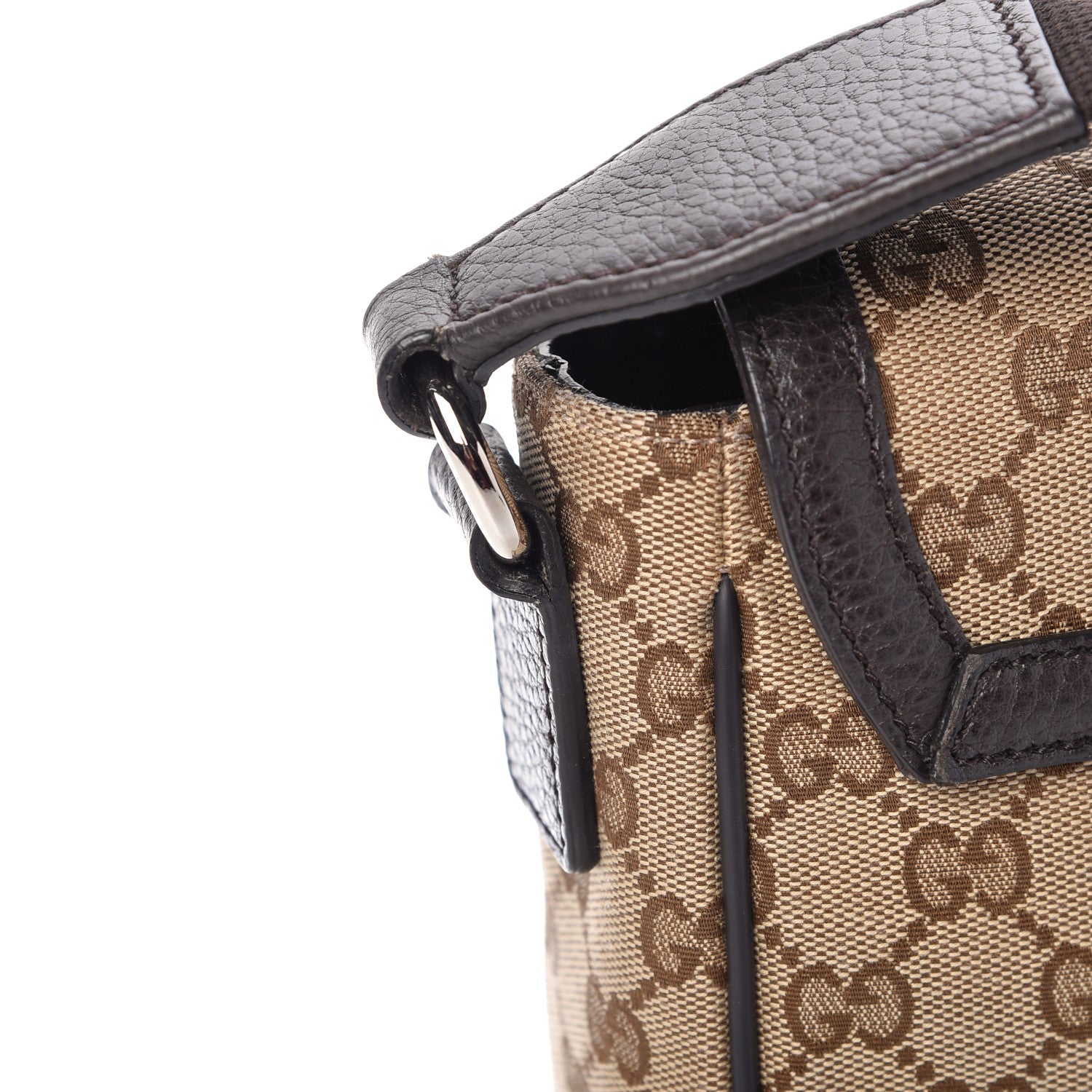 Gucci Monogram Flap Messenger Bag Beige Dark Brown 11 of 13