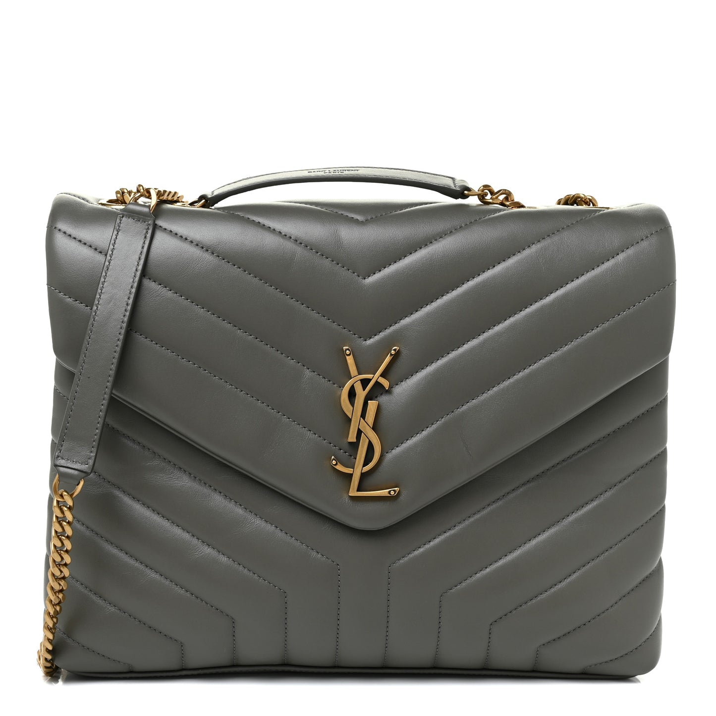 Calfskin Y Quilted Monogram Medium Loulou Chain Satchel Faggio