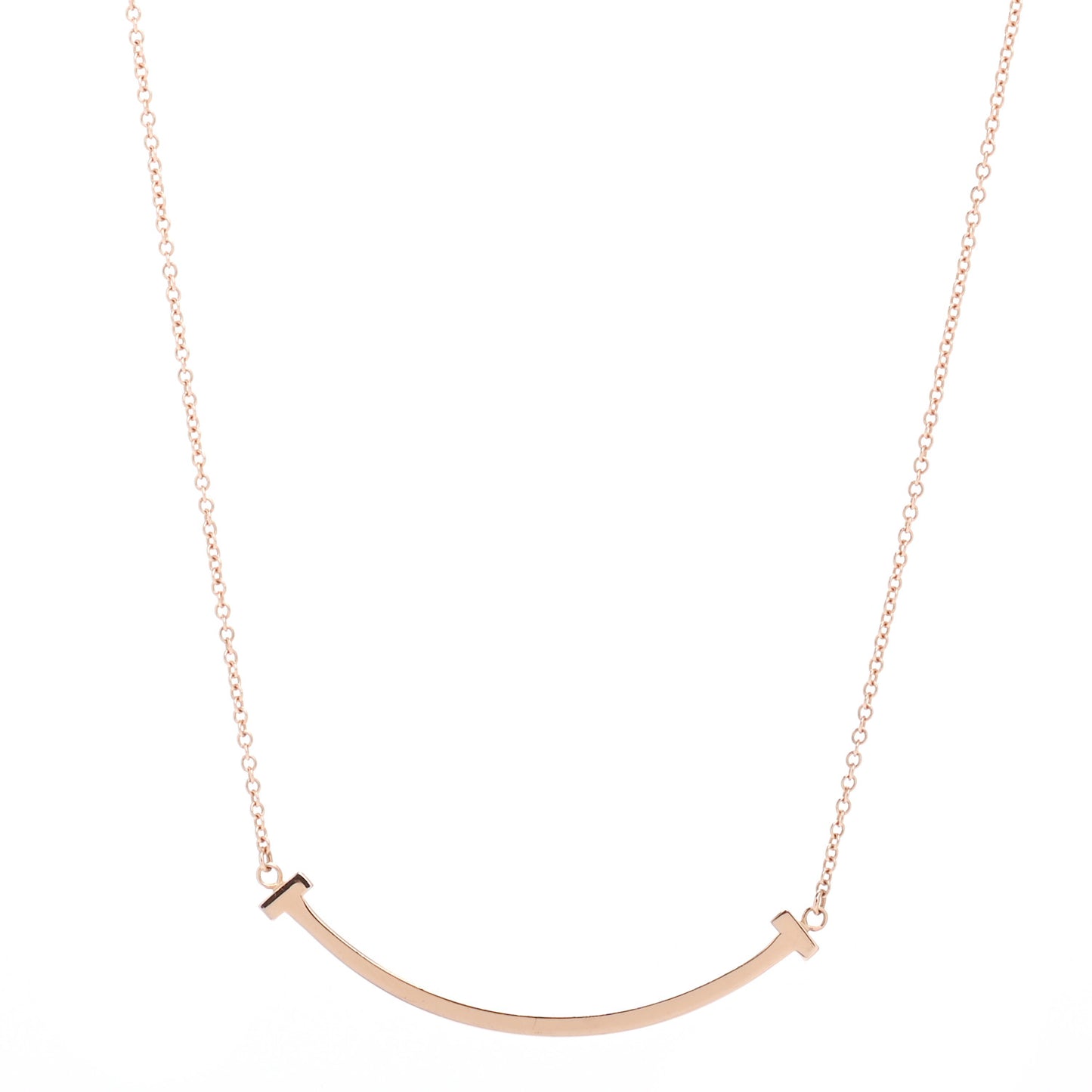 18K Yellow Gold Small T Smile Pendant Necklace