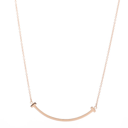 Tiffany 18K Yellow Gold Small T Smile Pendant Necklace 1 of 4
