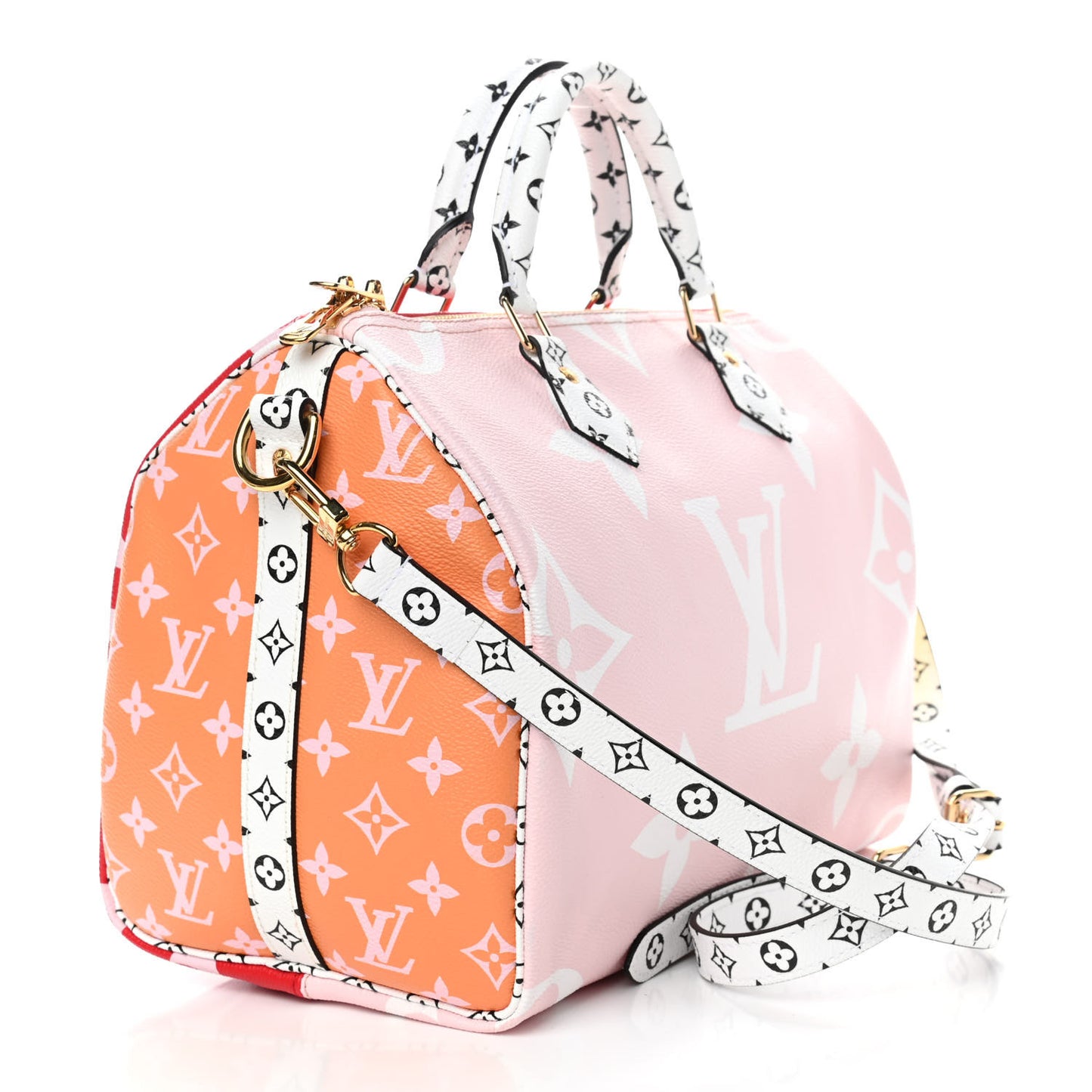Monogram Giant Speedy Bandouliere 30 Rouge