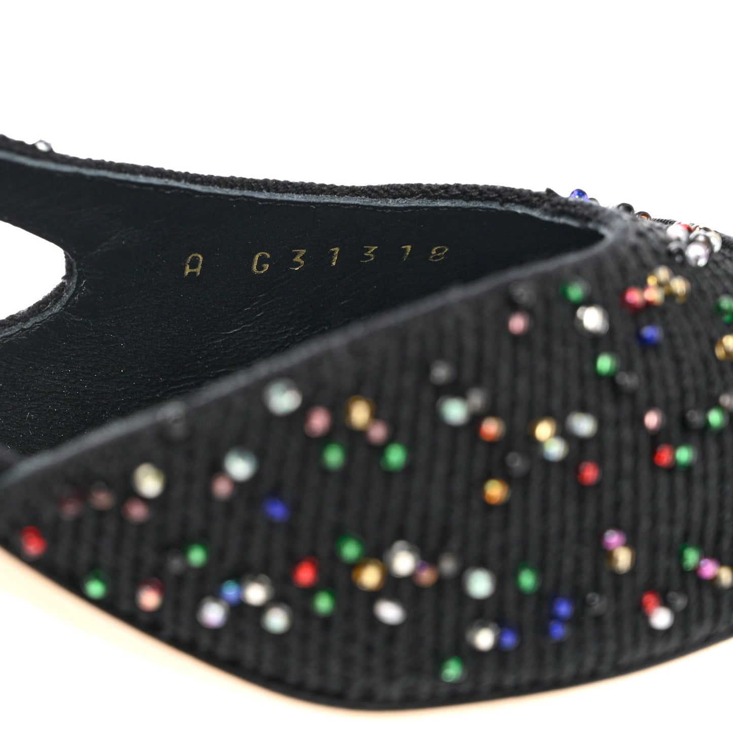 Tweed Beaded Cap Toe CC Slingback Pumps 38 Black