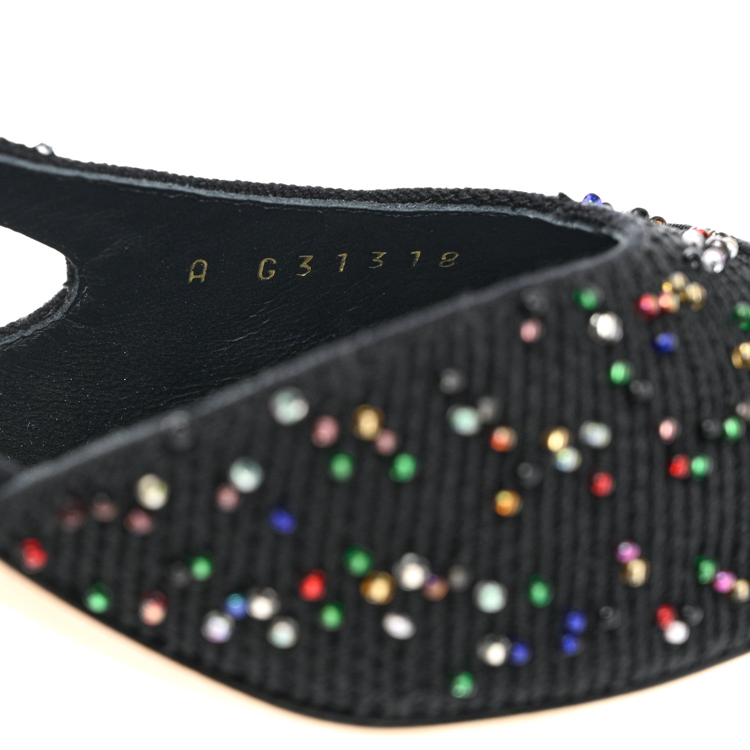 Chanel Tweed Beaded Cap Toe CC Slingback Pumps 38 Black 7 of 10