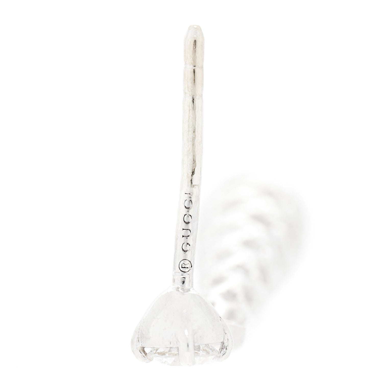 Gucci 18K White Gold Diamond Diamantissima Drop Earrings 6 of 6