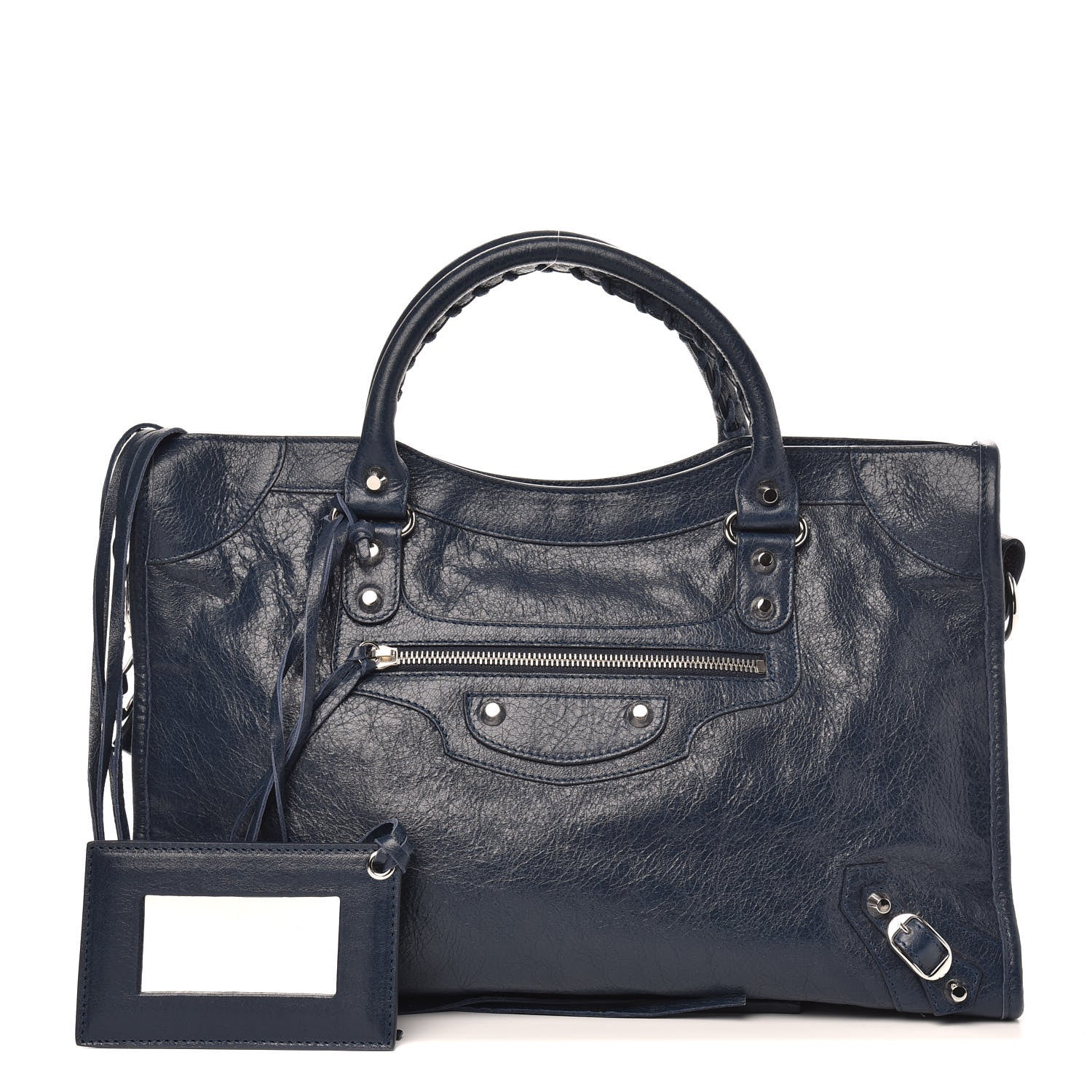 Balenciaga Agneau Classic Silver Hardware City Bleu Obscur 1 of 9