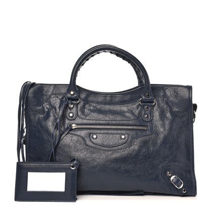Balenciaga Agneau Classic Silver Hardware City Bleu Obscur 1 of 9