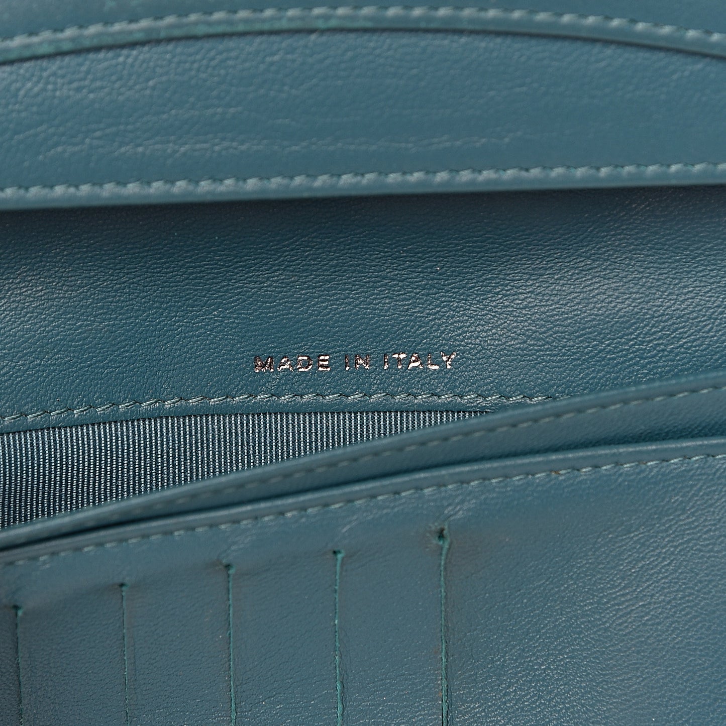 Lambskin Quilted Yen Wallet Blue