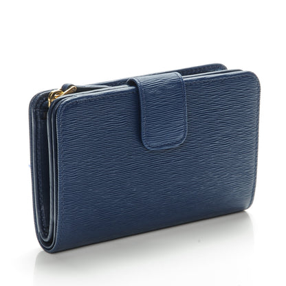 Prada Vitello Move Metal Compact Wallet Bleuette 3 of 7