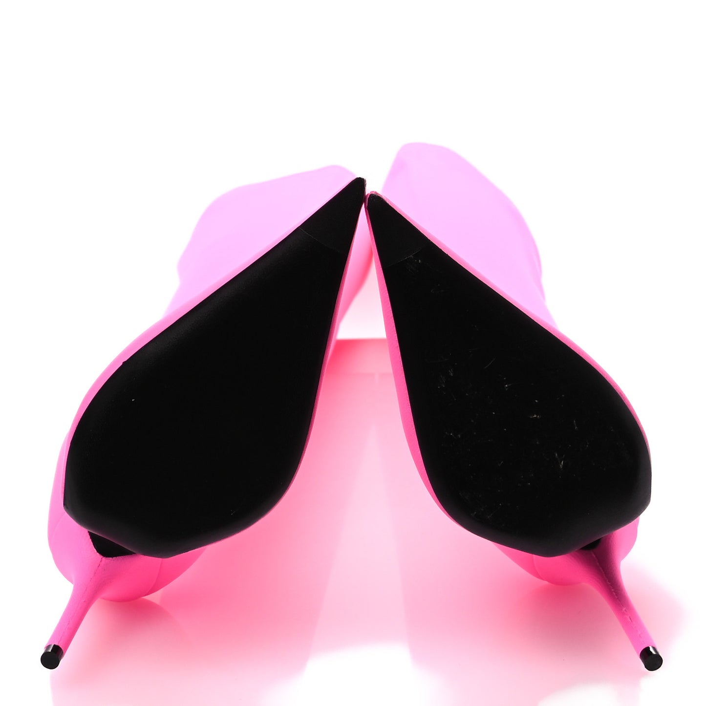 Matte Spandex Pointed Toe Knife 110mm Thigh High Boots 38 Fluo Pink