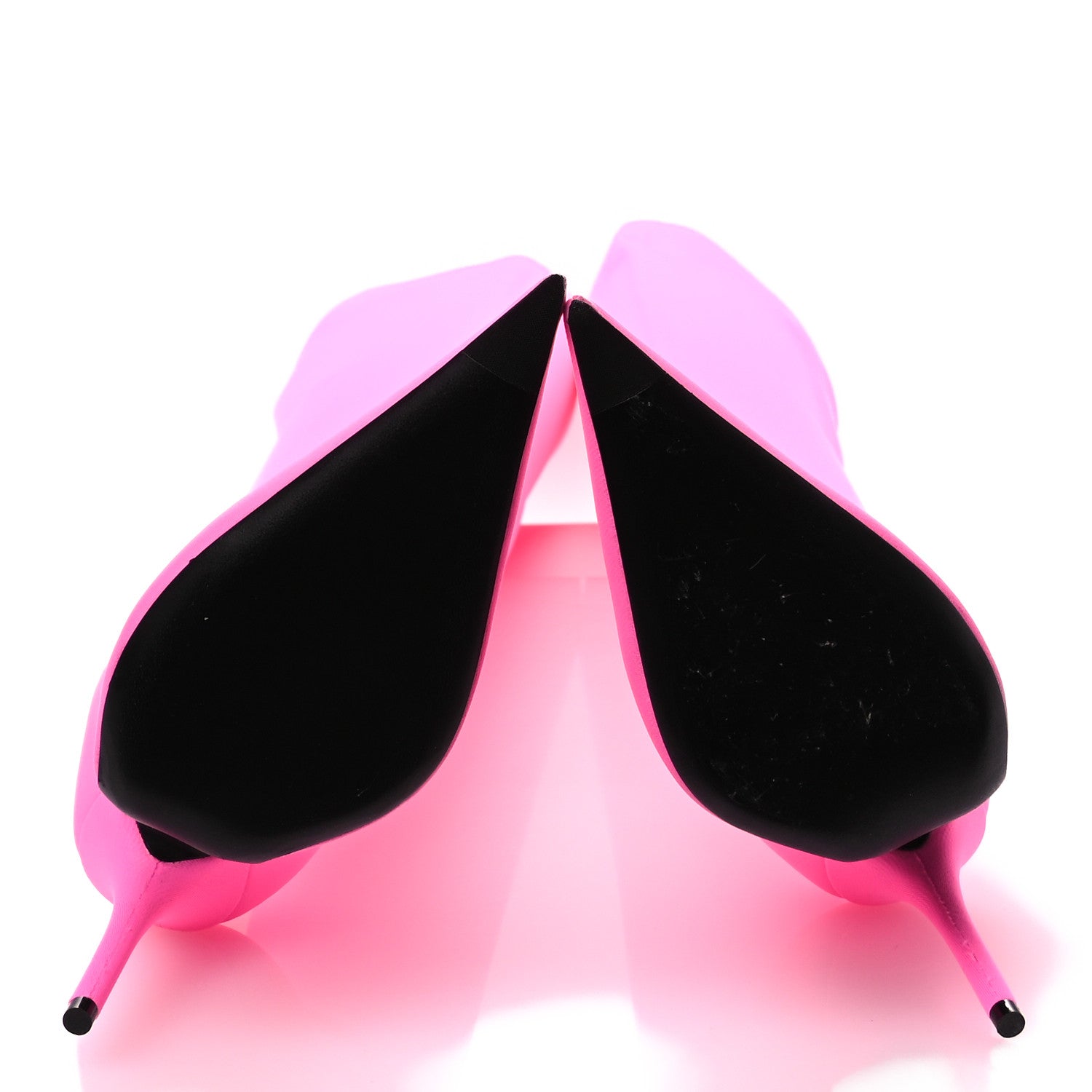 Balenciaga Matte Spandex Pointed Toe Knife 110mm Thigh High Boots 38 Fluo Pink 7 of 9