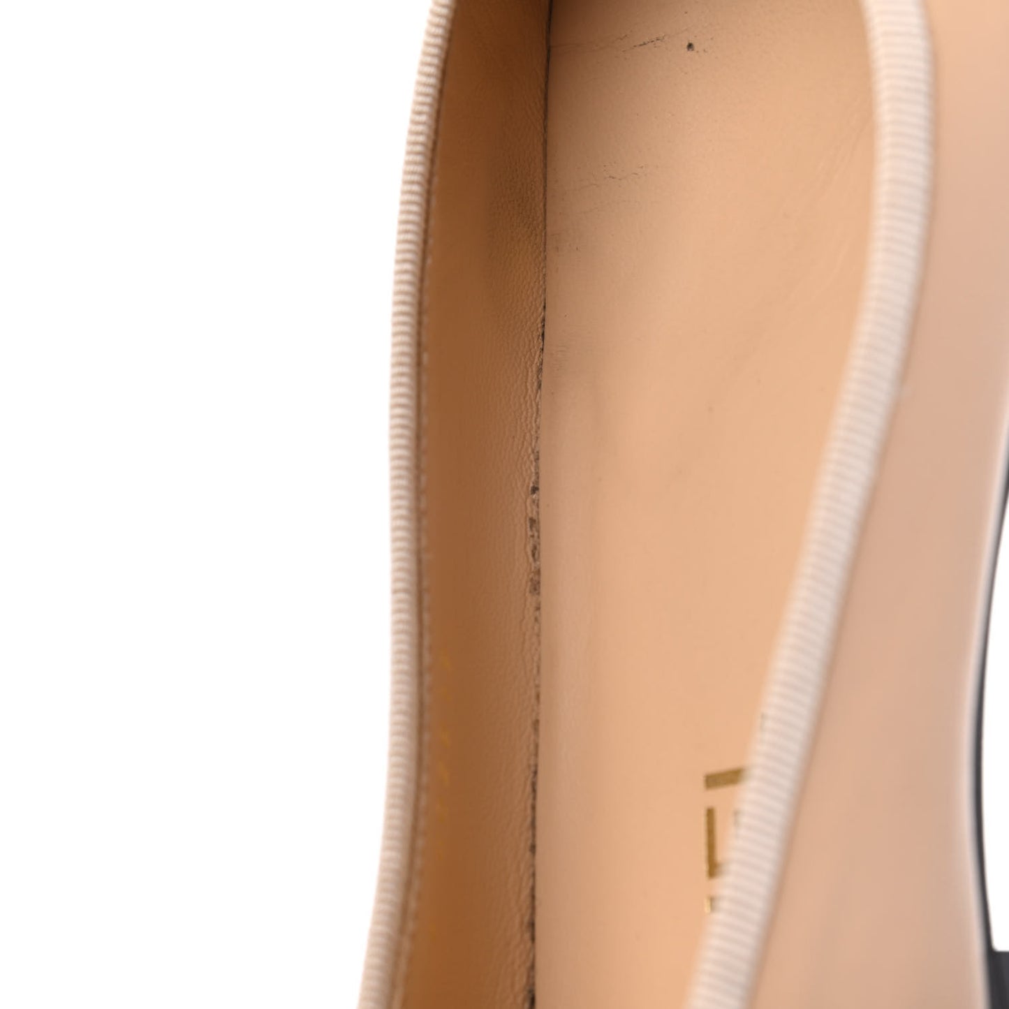 Lambskin Cap Toe CC Ballerina Flats 38 Beige Black