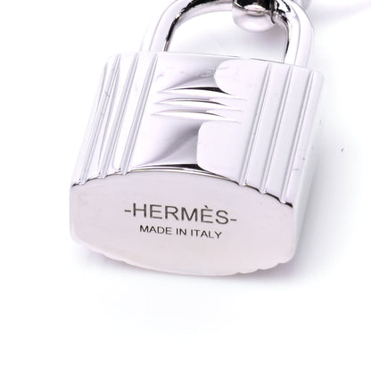 Hermes Palladium Mini Loop Charms Cadenas Scarf Ring Silver 4 of 4