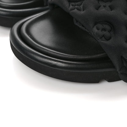 Louis Vuitton Technical Fabric Embossed Monogram Pool Pillow Comfort Mules 39 Black 9 of 10