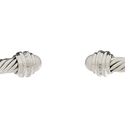 David Yurman Sterling Silver Diamond Pearl 5mm Cable Classics Princess Bracelet 3 of 3