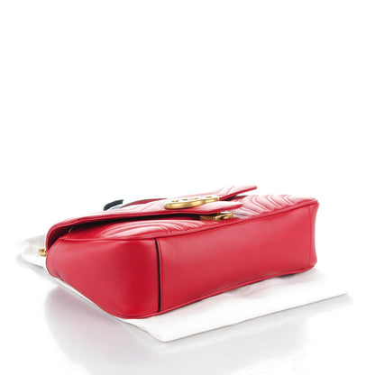 Gucci Calfskin Matelasse Small GG Marmont Shoulder Bag Hibiscus Red 4 of 7