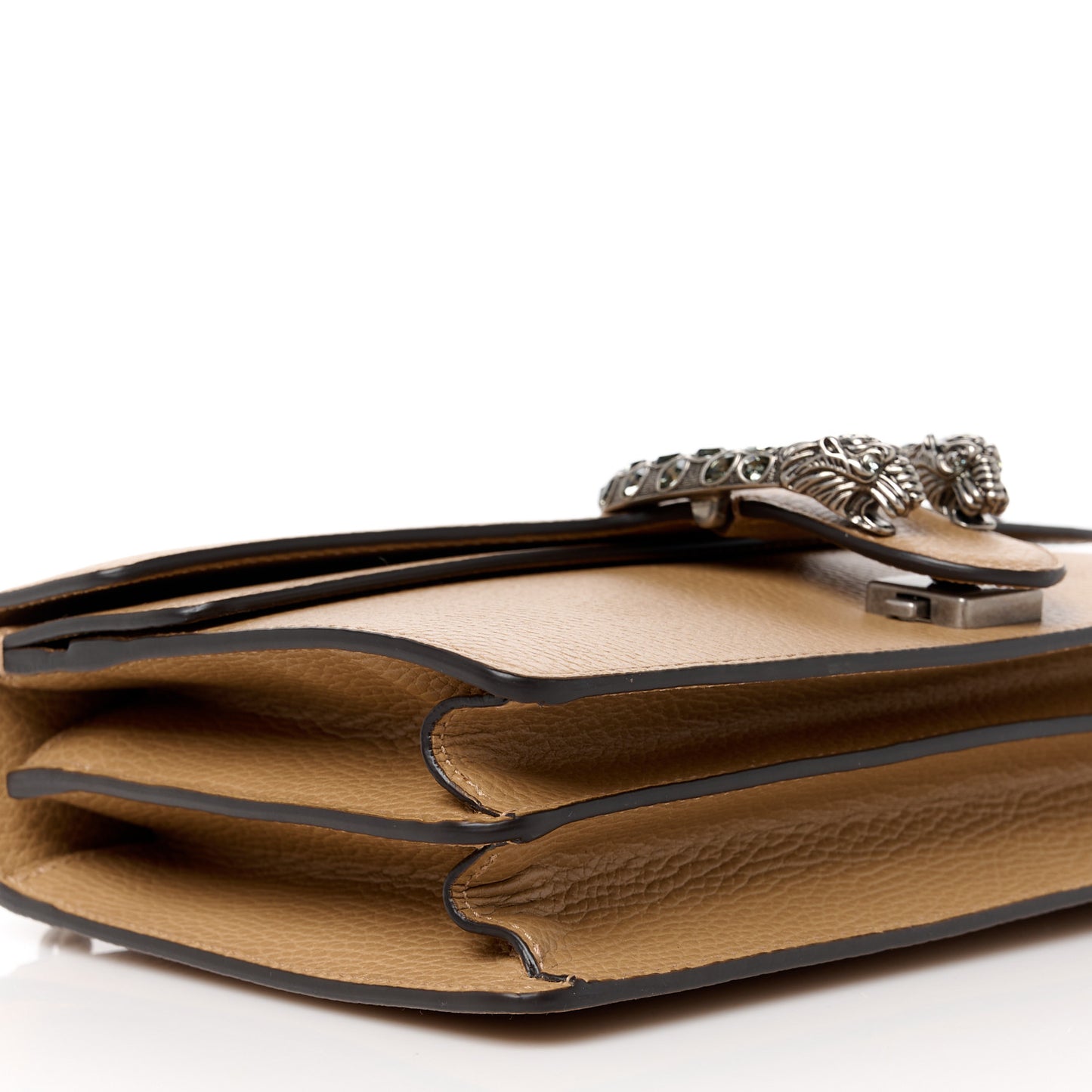 Dollar Calfskin Crystal Small Dionysus Shoulder Bag Natural Tan Black Diamond