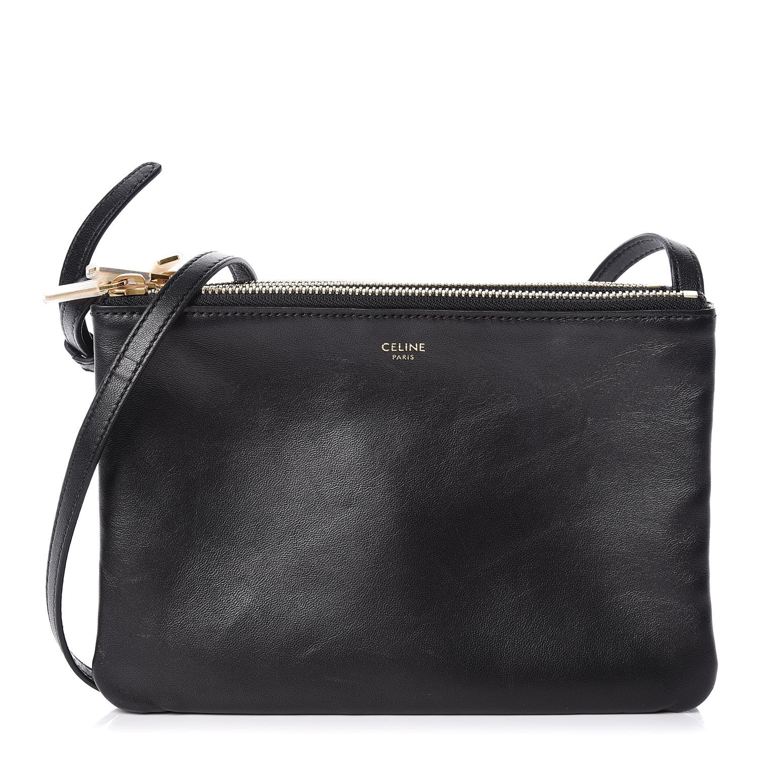 Celine Lambskin Small Trio Crossbody Bag Black 1 of 11