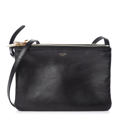 Celine Lambskin Small Trio Crossbody Bag Black 1 of 11