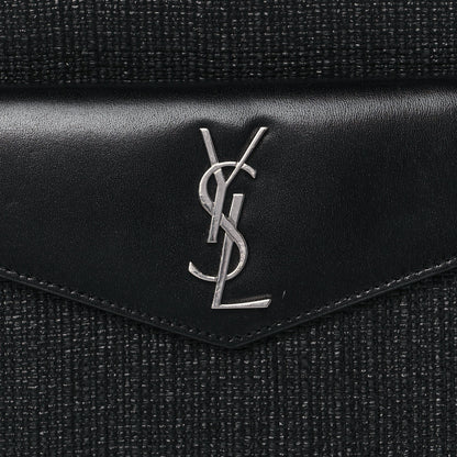 Saint Laurent Raffia Shiny Calfskin Medium Uptown Tote Black 9 of 13